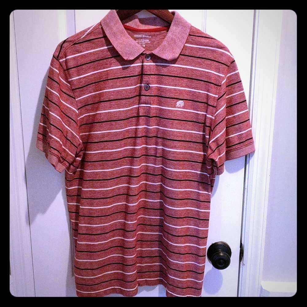 Banana republic  Polo XL red w/ black stripes